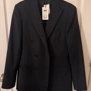 Reiss Men' Villa Double Breasted Navy Blazer Suit Jacket